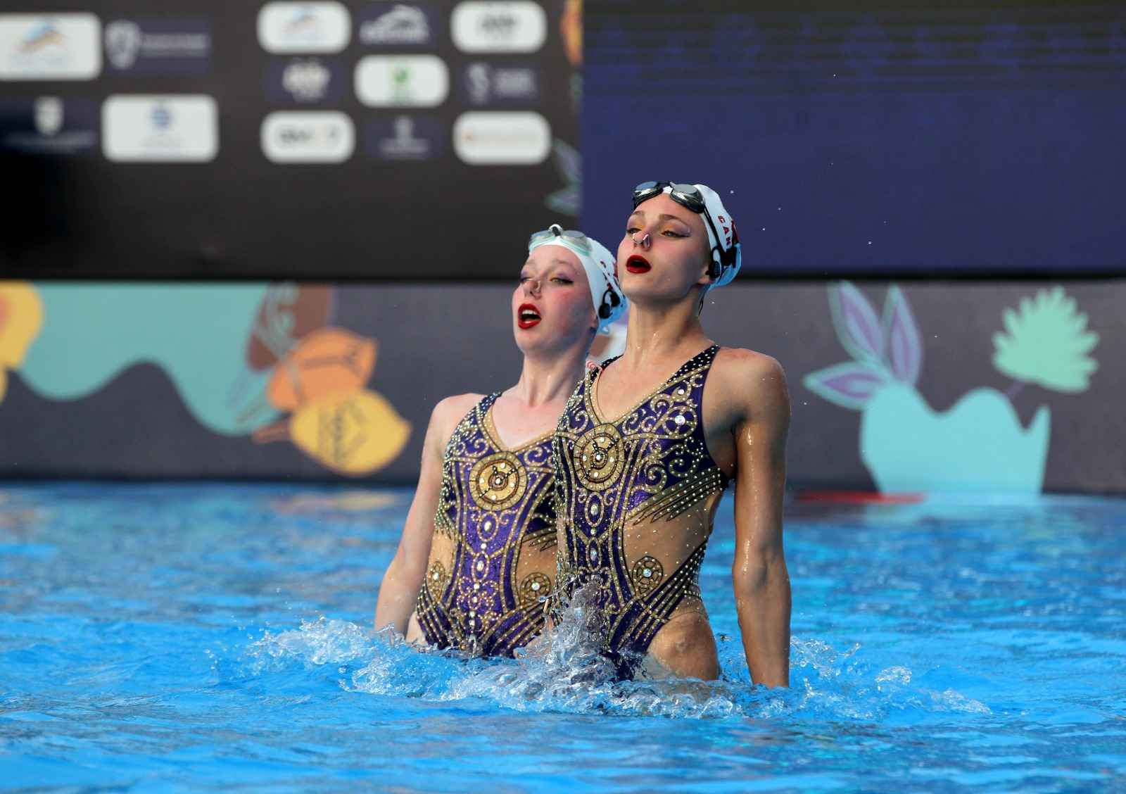 Fotografía de deportistas de nado sincronizado de los Panamericanos Junior de Natación 